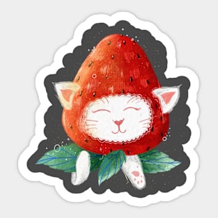 The Strawberry cat Sticker